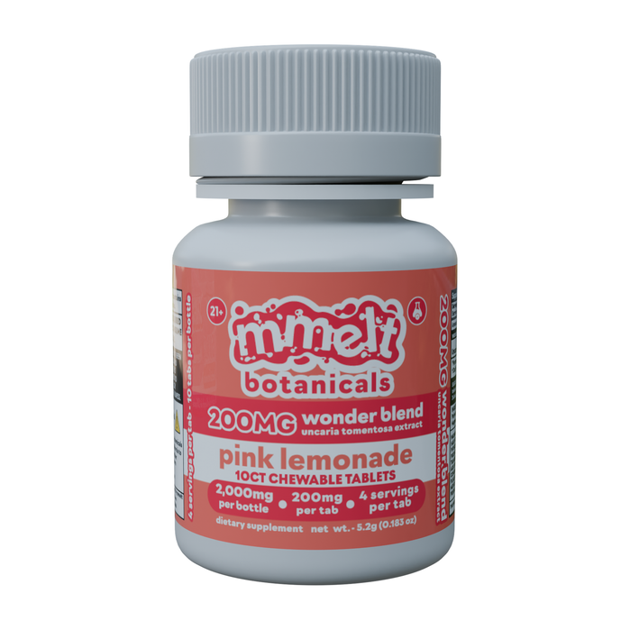 mmelt Botanicals Wonder Blend Uncaria Tomentosa Tablets (2000mg - 10 Count) - Pink Lemonade