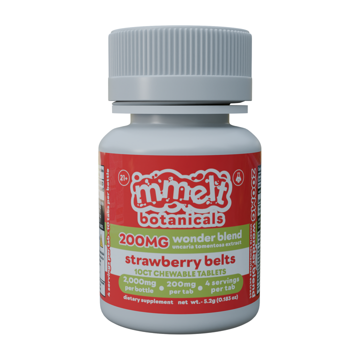 mmelt Botanicals Wonder Blend Uncaria Tomentosa Tablets (2000mg - 10 Count) - Strawberry Belts