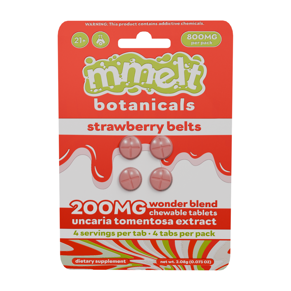 mmelt Botanicals Wonder Blend Uncaria Tomentosa Tablets (800mg - 4 Count) - Strawberry Belts
