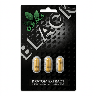 O.P.M.S. Black Kratom Capsules (3 Count) - 7OH.com