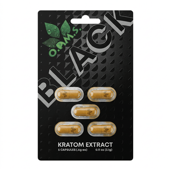 O.P.M.S. Black Kratom Capsules (5 Count) - 7OH.com