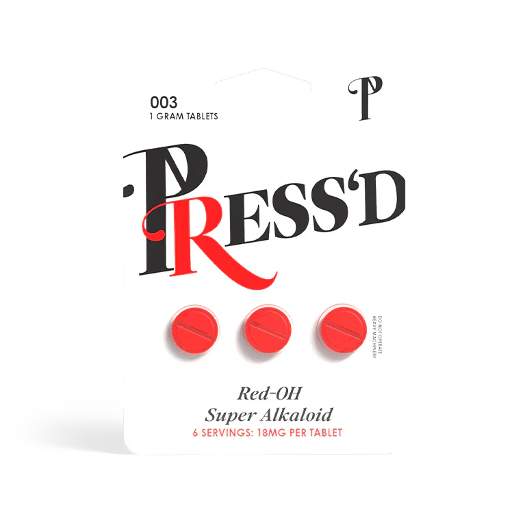 Press'd Red - OH Super Alkaloid Kratom Tablets (54mg - 3 Count) - 7OH.com