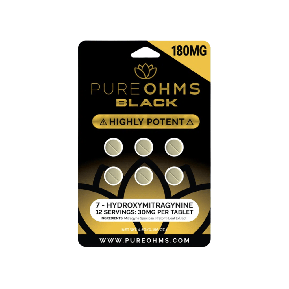 PureOhms Black 7 - OH Tablets (180mg - 6 Count) - 7OH.com