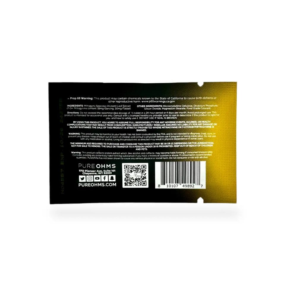 PureOhms Black 7-OH Tablets (30mg - 1 Count)