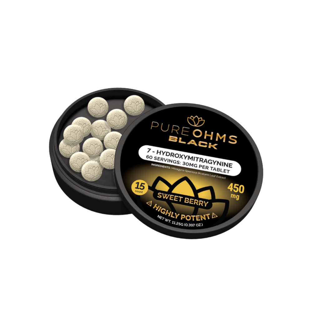 PureOhms Black 7 - OH Tablets (450mg - 15 Count) - 7OH.com