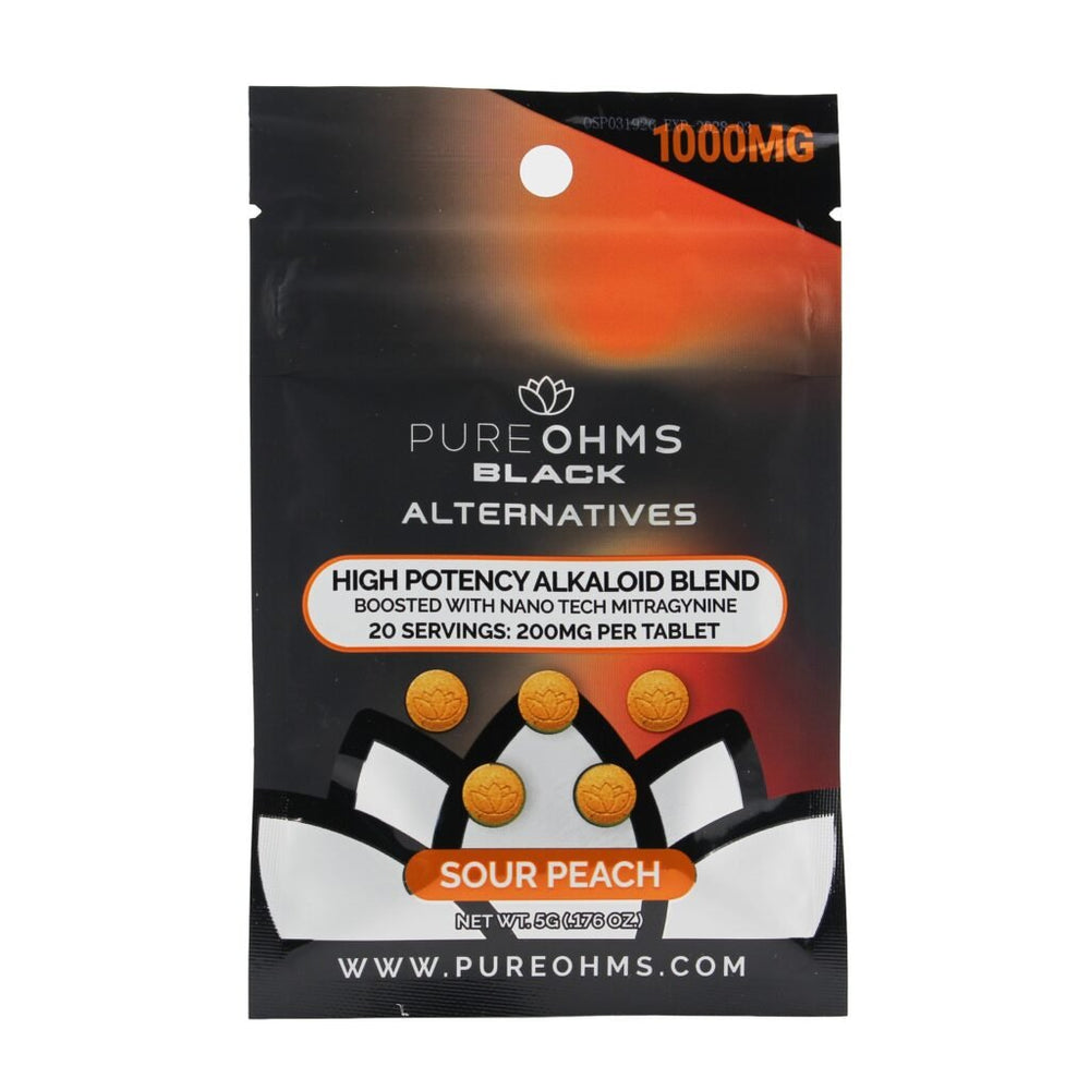 PureOhms Black Alternatives MIT + MGM Tablets (1000mg - 5 Count) - 7OH.com