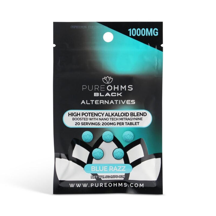 PureOhms Black Alternatives MIT + MGM Tablets (1000mg - 5 Count) - 7OH.com