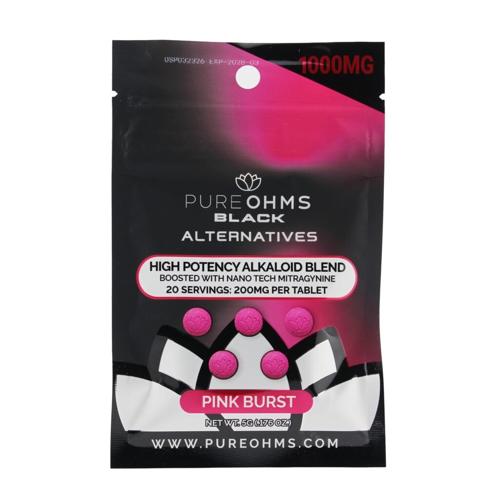 PureOhms Black Alternatives MIT + MGM Tablets (1000mg - 5 Count) - 7OH.com