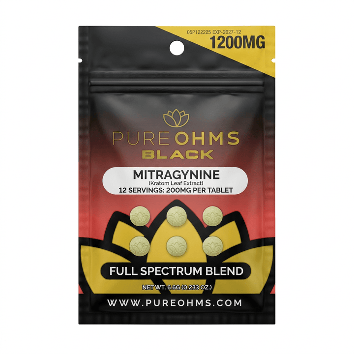 PureOhms Black MIT Tablets (1200mg - 6 Count) - 7OH.com