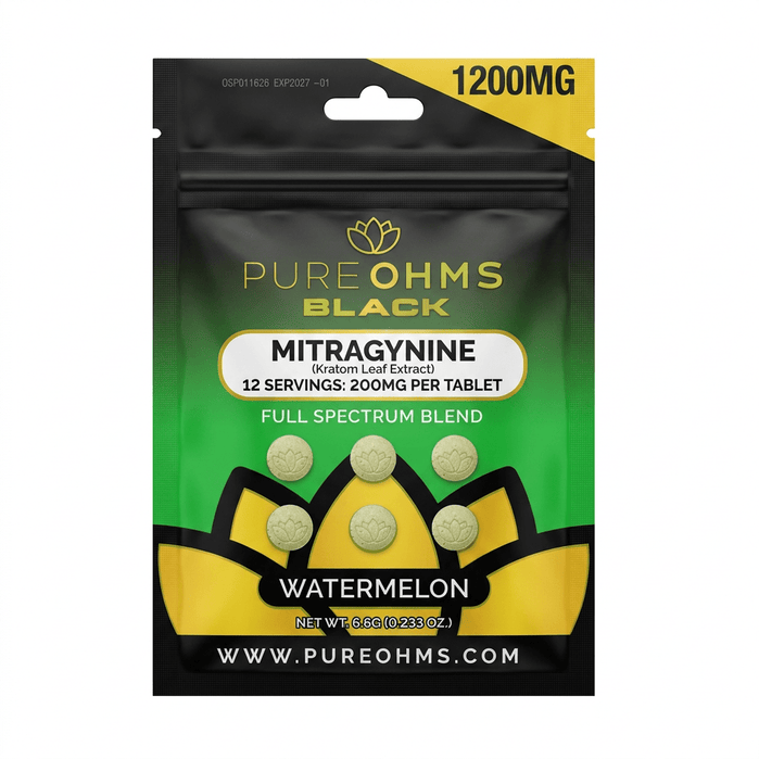 PureOhms Black MIT Tablets (1200mg - 6 Count) - 7OH.com
