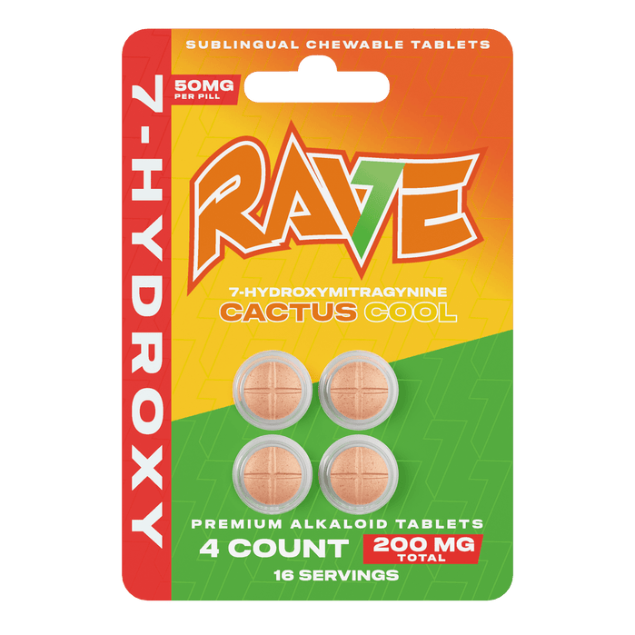 RAVE 7-OH Tablets (200mg - 4 Count) - 7OH.com