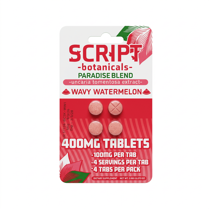Script Botanicals Paradise Blend (Uncaria Tomentosa) Tablets (400mg - 4 Count) - 7OH.com
