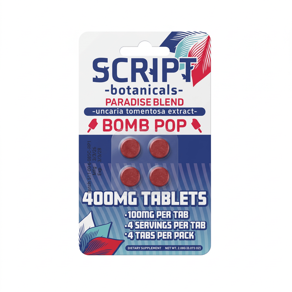 Script Botanicals Paradise Blend (Uncaria Tomentosa) Tablets (400mg - 4 Count) - 7OH.com
