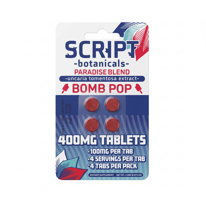 Script Botanicals Paradise Blend (Uncaria Tomentosa) Tablets (400mg - 4 Count) - 7OH.com