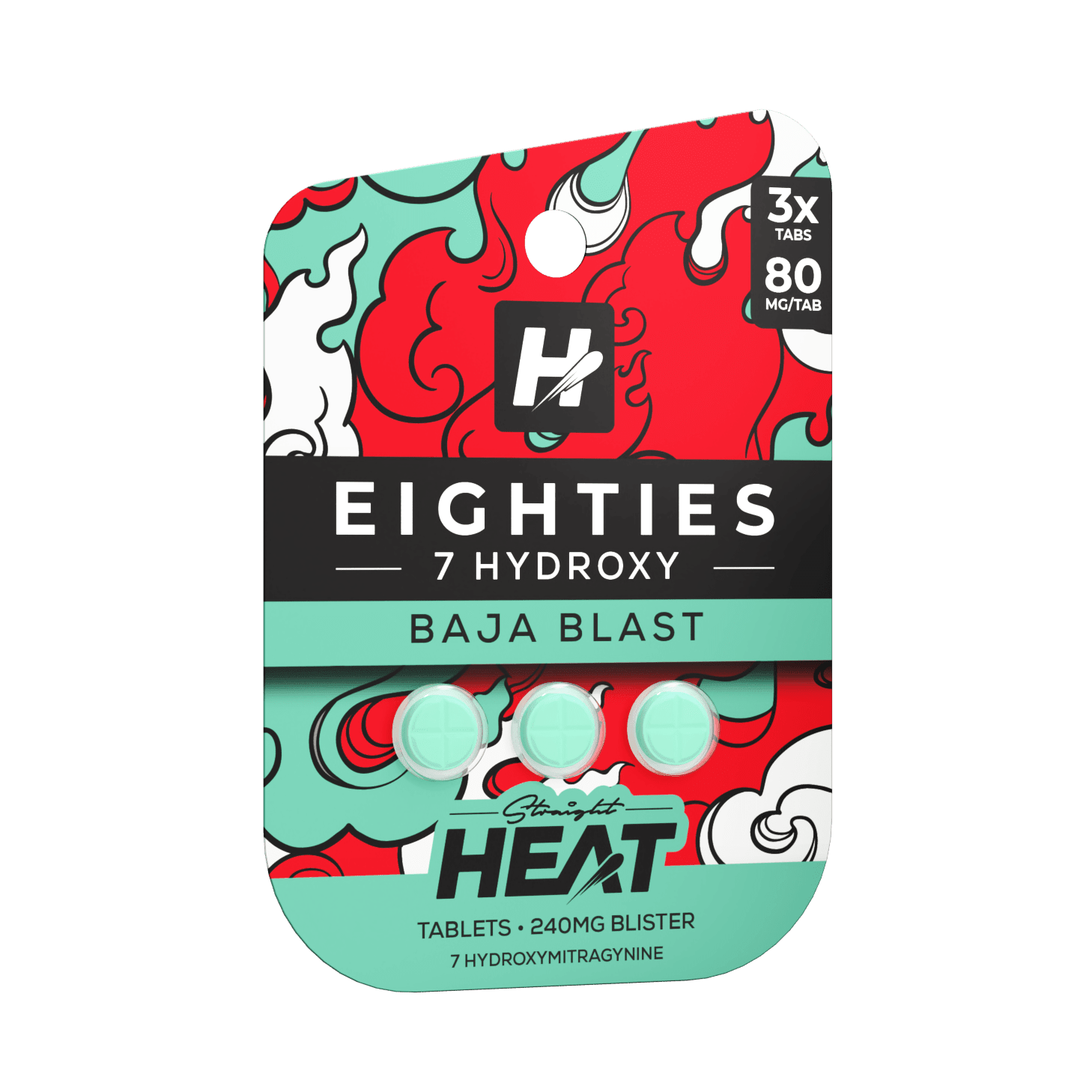 Straight Heat Eighties 7OH Tablets (240mg - 3 Count) | BOX OF 10