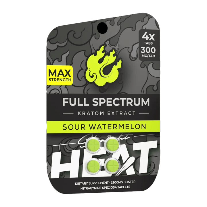 Straight Heat Full Spectrum Kratom Extract Tablets (1200mg - 4 Count) - 7OH.com
