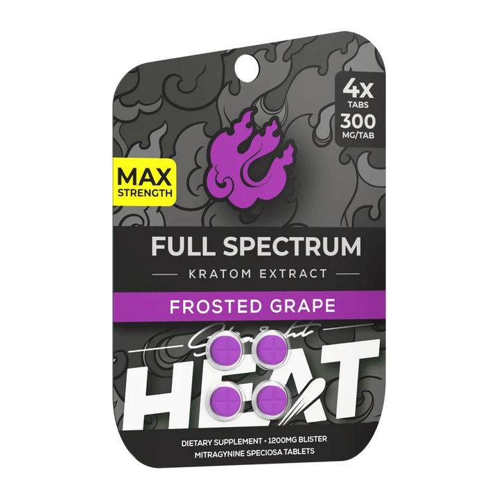 Straight Heat Full Spectrum Kratom Extract Tablets (1200mg - 4 Count) - 7OH.com