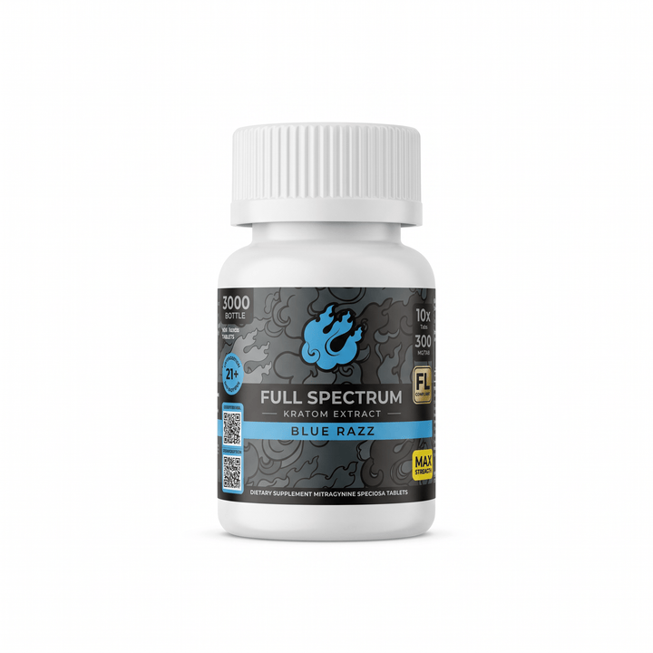Straight Heat Full Spectrum Kratom Extract Tablets (3000mg - 10 Count) - 7OH.com