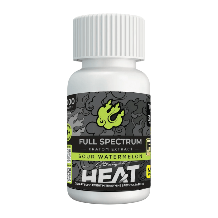 Straight Heat Full Spectrum Kratom Extract Tablets (3000mg - 10 Count) - 7OH.com