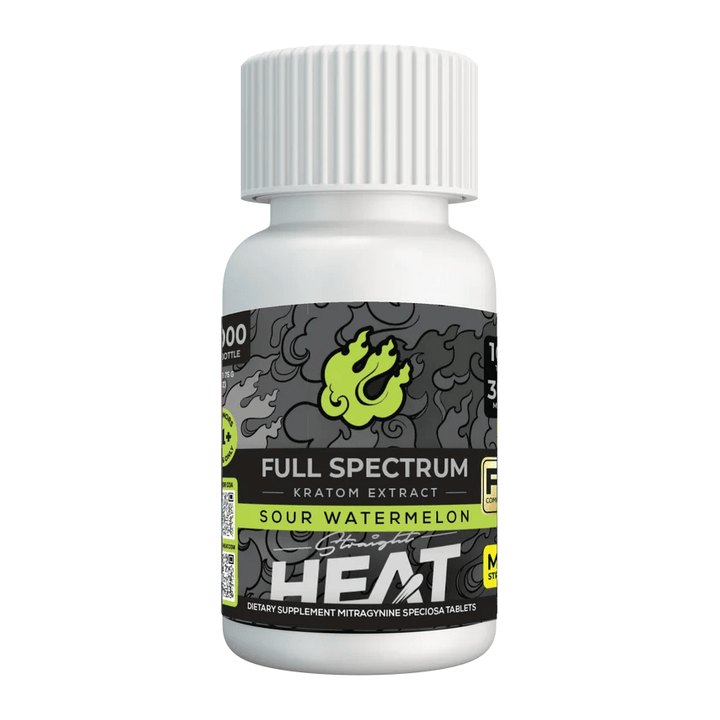 Straight Heat Full Spectrum Kratom Extract Tablets (3000mg - 10 Count) - 7OH.com
