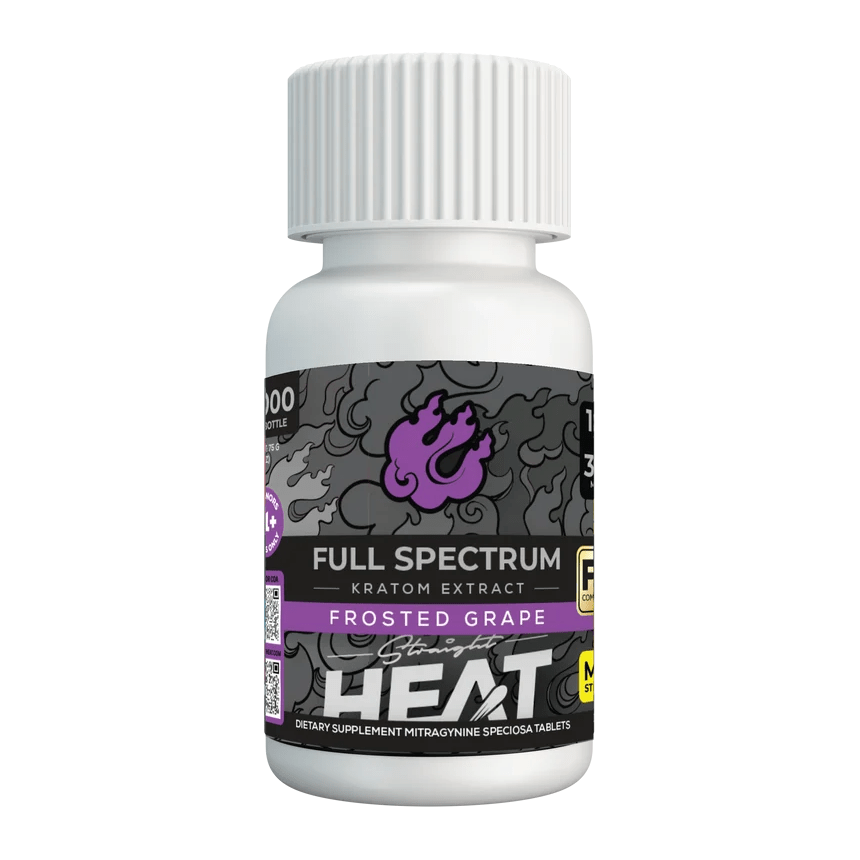 Straight Heat Full Spectrum Kratom Extract Tablets (3000mg - 10 Count) - 7OH.com