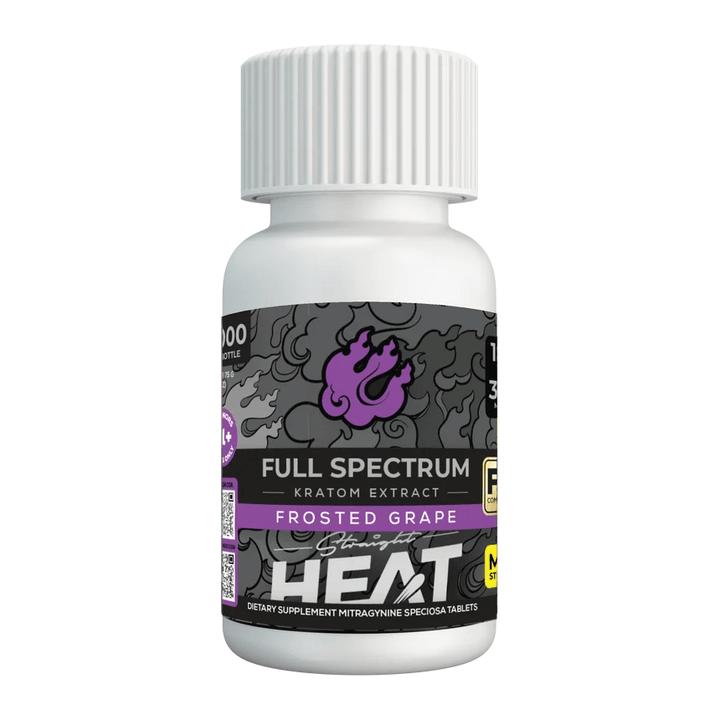 Straight Heat Full Spectrum Kratom Extract Tablets (3000mg - 10 Count) - 7OH.com