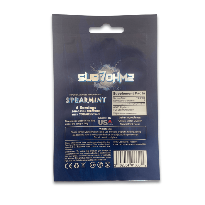 SUB7 - OHMZ Spearmint Kratom Strips (60mg - 3 Count) - 7OH.com