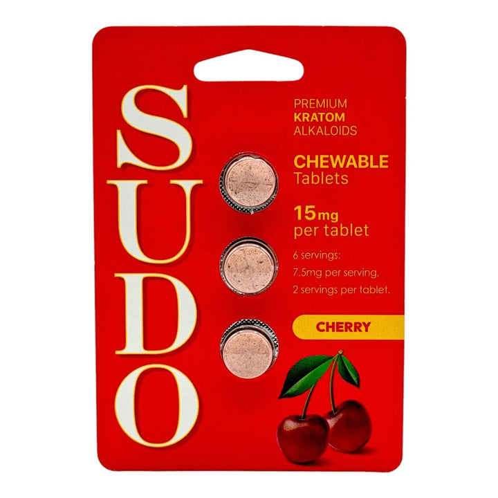 SUDO Premium Chewable Kratom Alkaloid Tablets (45mg - 15 Count) - 7OH.com