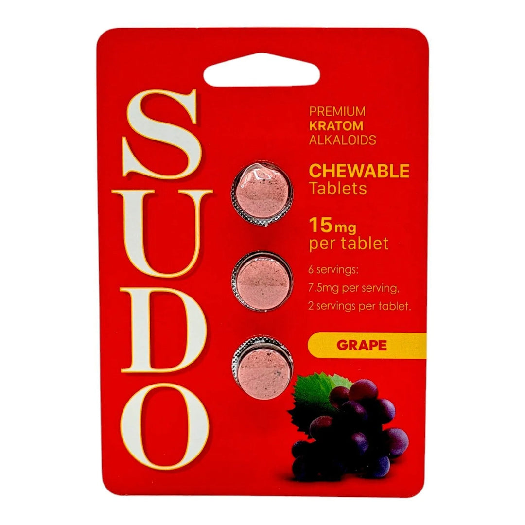 SUDO Premium Chewable Kratom Alkaloid Tablets (45mg - 15 Count) - 7OH.com