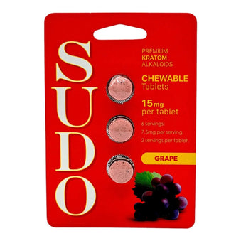 SUDO Premium Chewable Kratom Alkaloid Tablets (45mg - 15 Count) - 7OH.com