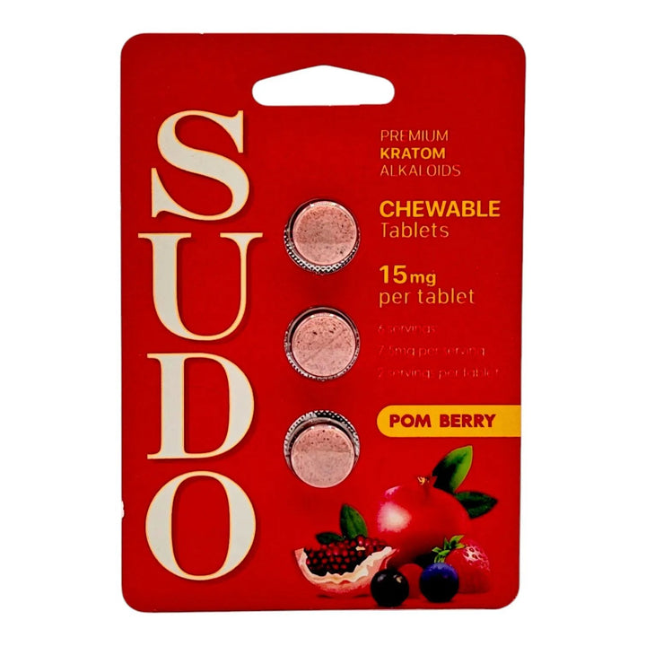 SUDO Premium Chewable Kratom Alkaloid Tablets (45mg - 15 Count) - 7OH.com