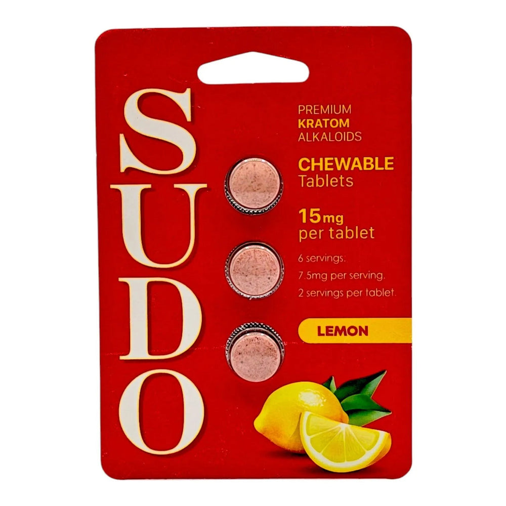 SUDO Premium Chewable Kratom Alkaloid Tablets (45mg - 15 Count) - 7OH.com