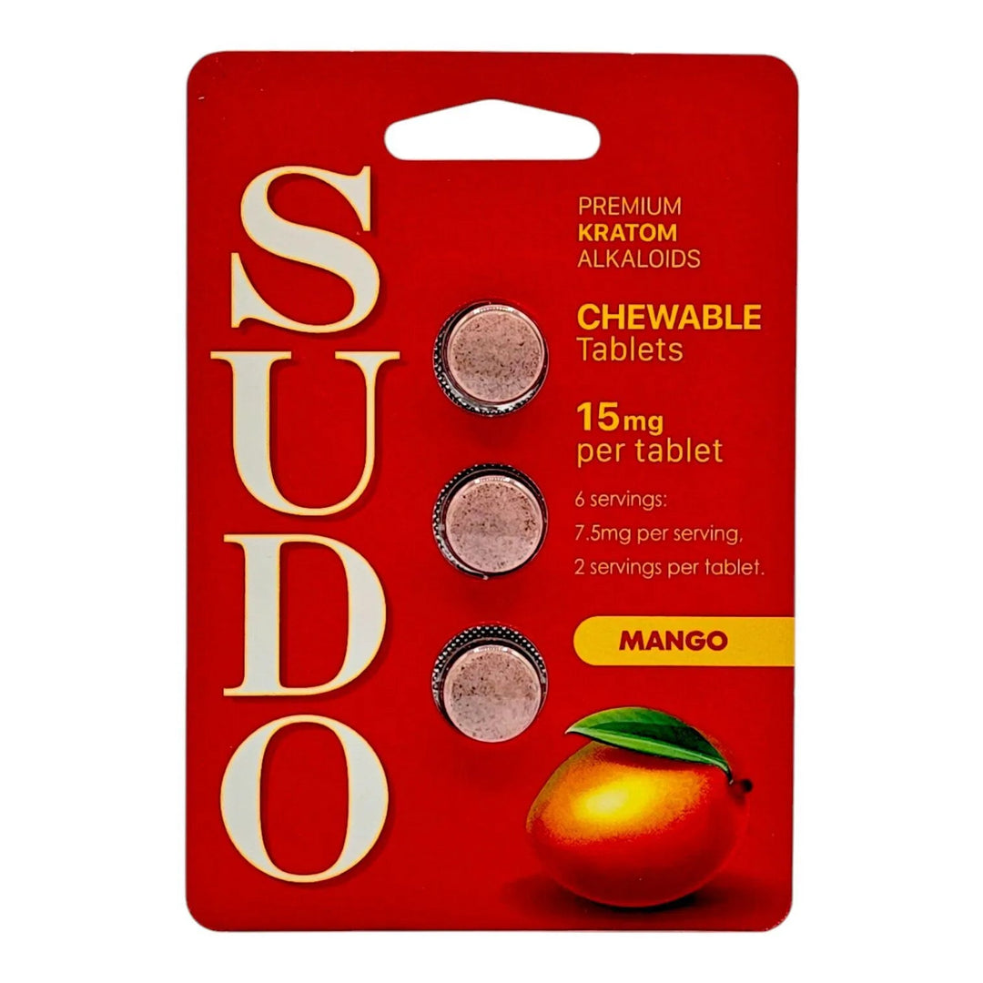 SUDO Premium Chewable Kratom Alkaloid Tablets (45mg - 15 Count) - 7OH.com