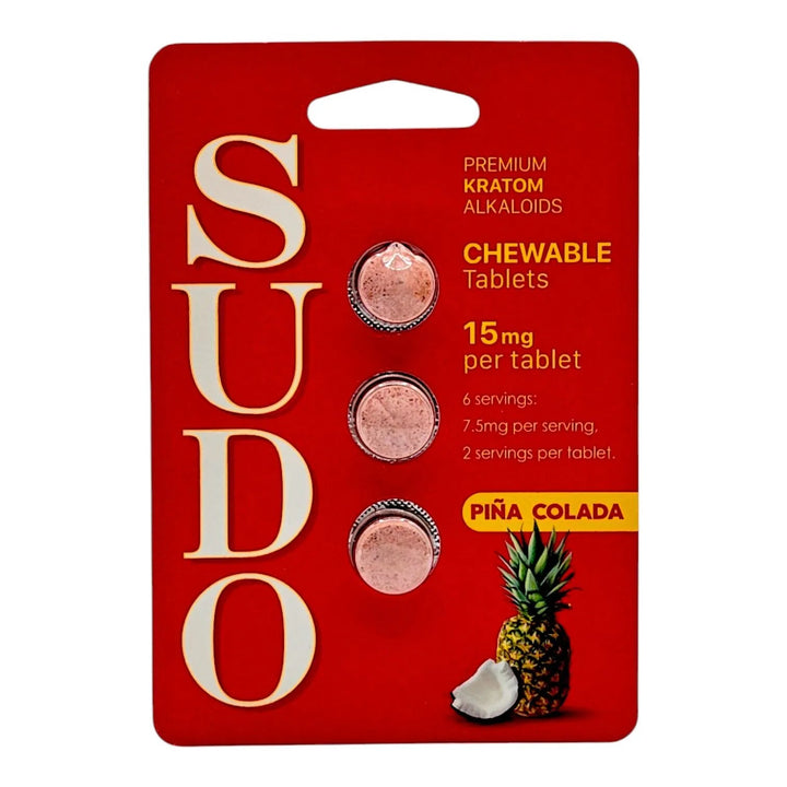 SUDO Premium Chewable Kratom Alkaloid Tablets (45mg - 15 Count) - 7OH.com