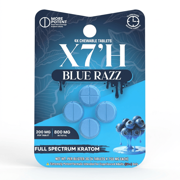 X7'H Kratom Tablets (800mg - 4 Count) - 7OH.com