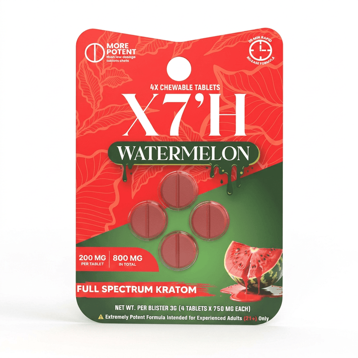 X7'H Kratom Tablets (800mg - 4 Count) - 7OH.com