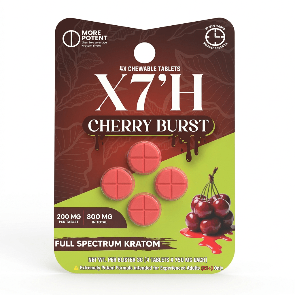 X7'H Kratom Tablets (800mg - 4 Count) - 7OH.com