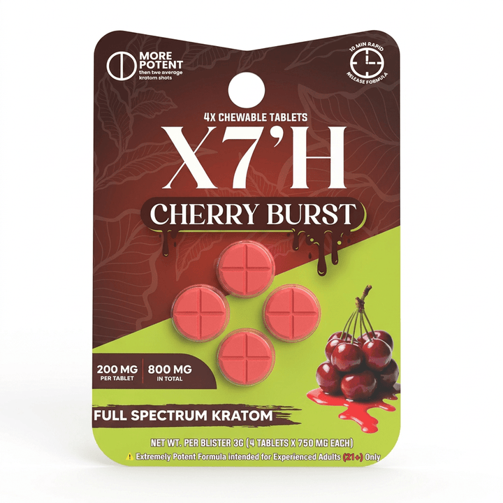 X7'H Kratom Tablets (800mg - 4 Count) - 7OH.com