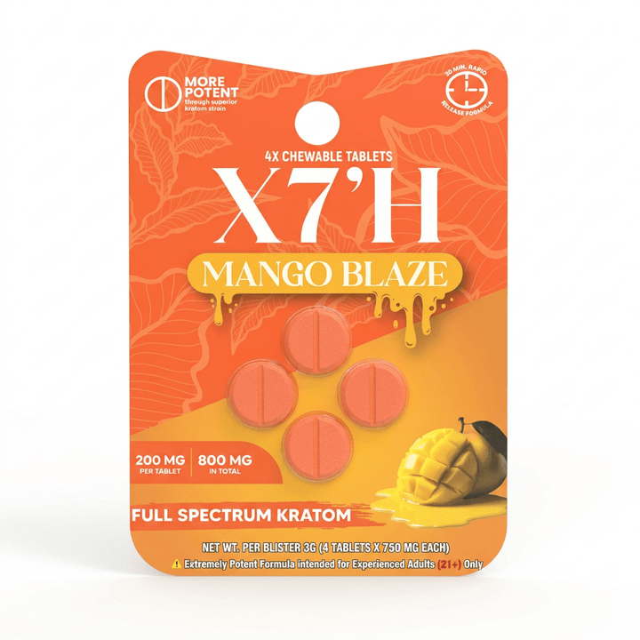 X7'H Kratom Tablets (800mg - 4 Count) - 7OH.com